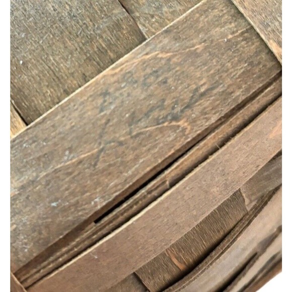 Vintage Signed 1984 Longaberger Sleigh Vegetable Fruit Basket Large 2 Handles - Picture 7 of 11